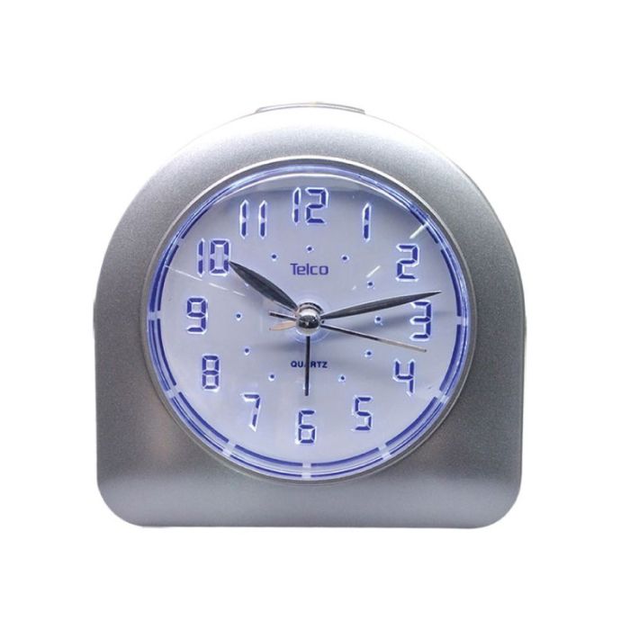 Telco 1A-2807 Silver Analog Clock