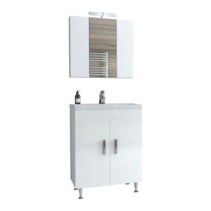 Roma 60cm 5FRM060WH White Basin Cabinet Mirror Set Bathroom Furniture