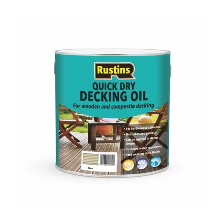 Rustins 5L Έλαιο Καταστρώματος Quick Dry Textured Διαφανές