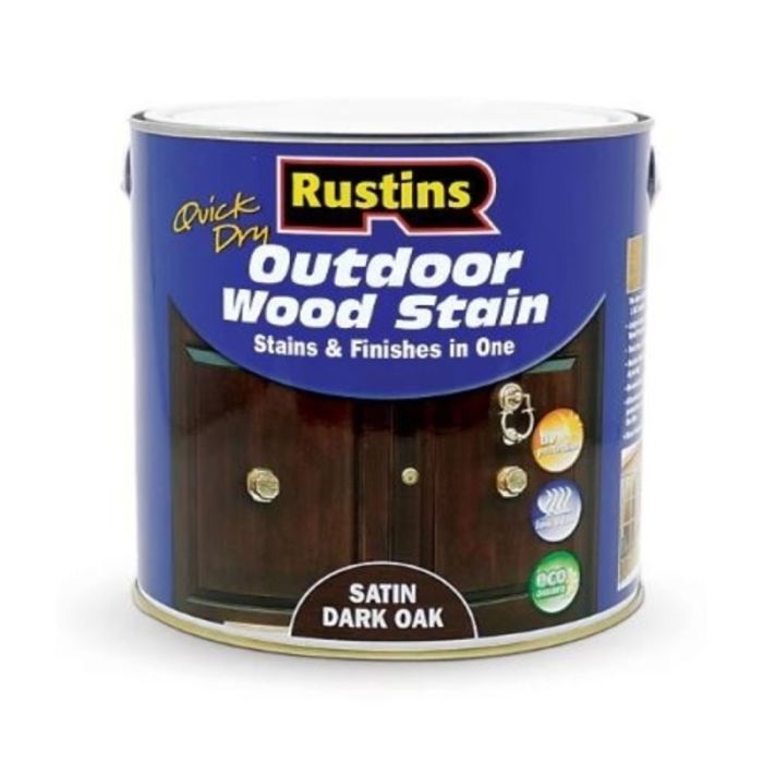 Rustins Quick Dry Wood Stain Satin Dark Oak 2.5L