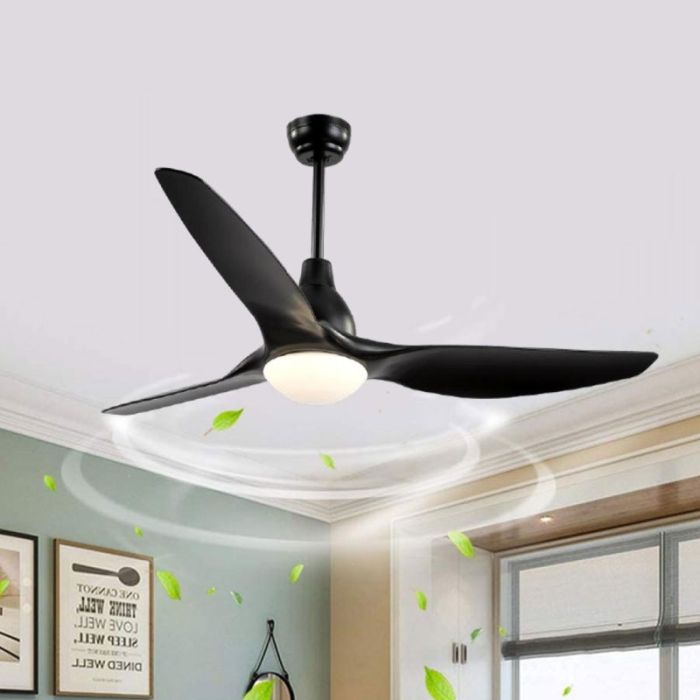 Matestar MAT-3051BK 52" Black Ceiling Fan + Lamp