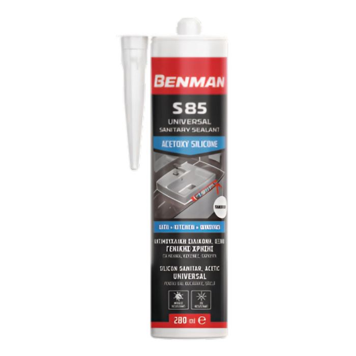 Benman S85W Silicone Sealant Sanitary White 280ml