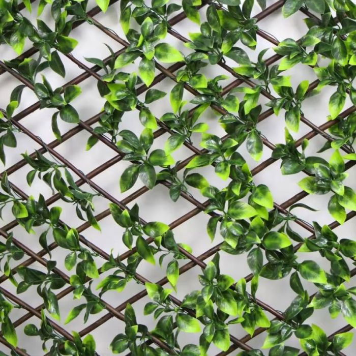 Gardenia Leaves PVC Green Brown 100x200cm Willow Garden Screen Trellis