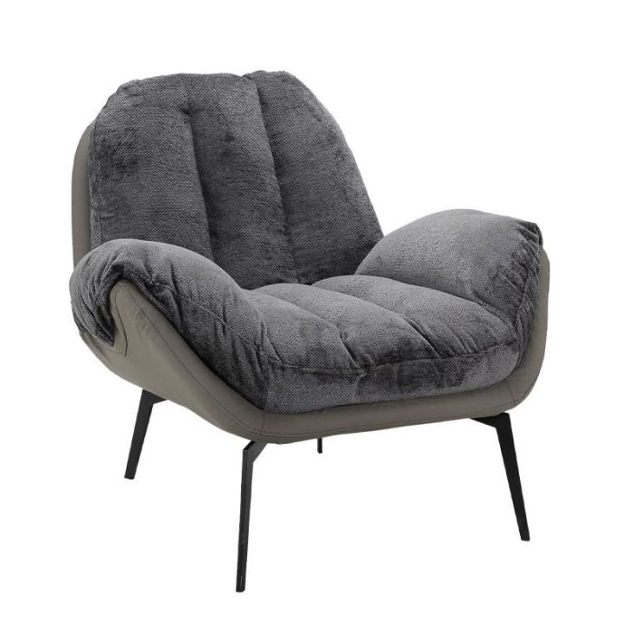 Allysa 639-124-006 Grey Fabric Dark Grey Artificial Leather Armchair