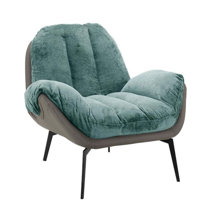 Allysa 639-124-007 Mint Fabric Grey Artificial Leather Armchair