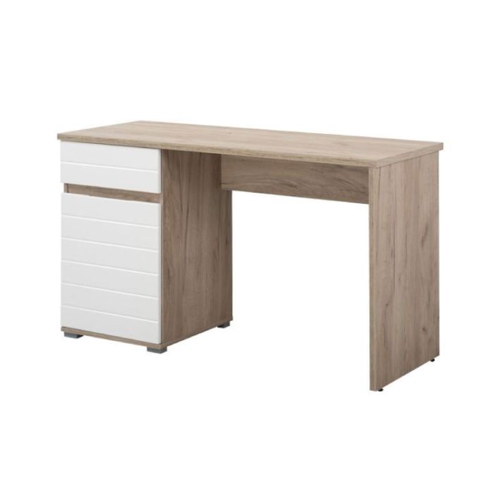 Office Desk Elan 11008650 Grey Oak White Lacquer 130x50x75.5cm