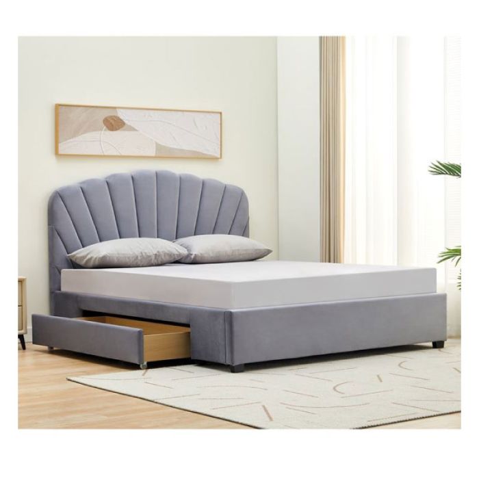 Ariel E-00024913 Grey 160x200cm Storage Double Bed