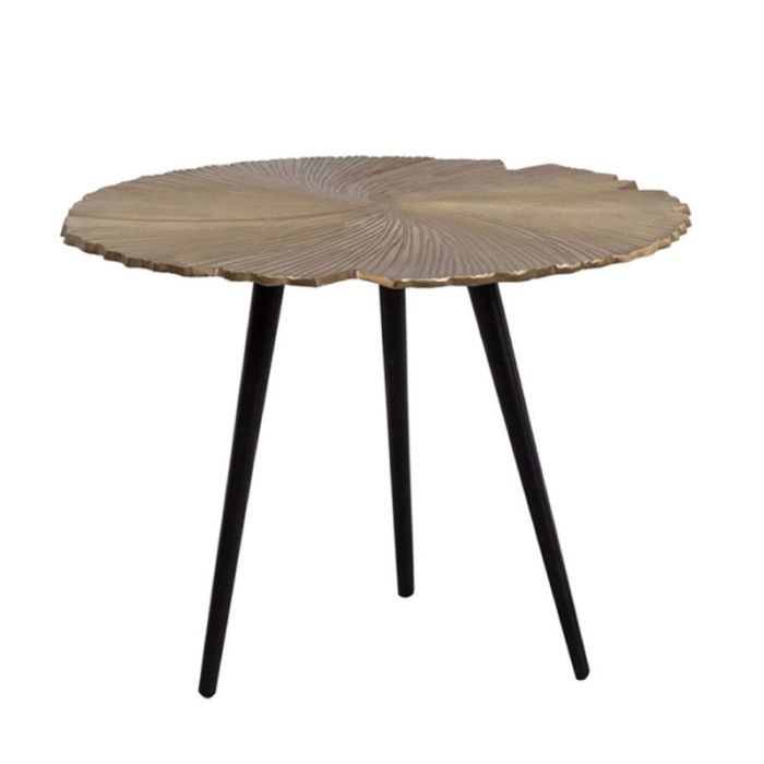 Leaf 04-0612 Metal Gold Mat Black 50x50x36cm Side Table