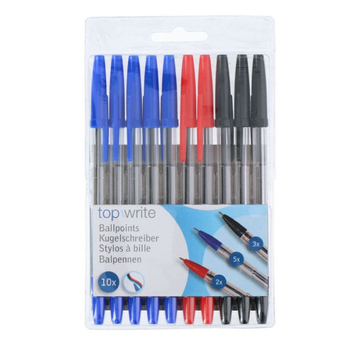 Top Write 10pcs Ballpoint Pens