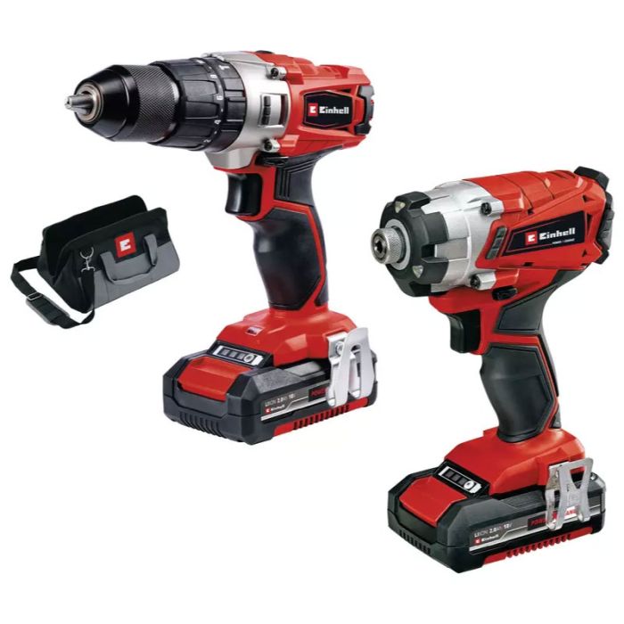 Einhell 18V 2.0Ah Twinpack Cordless Impact Driver & Screwdriver - Set