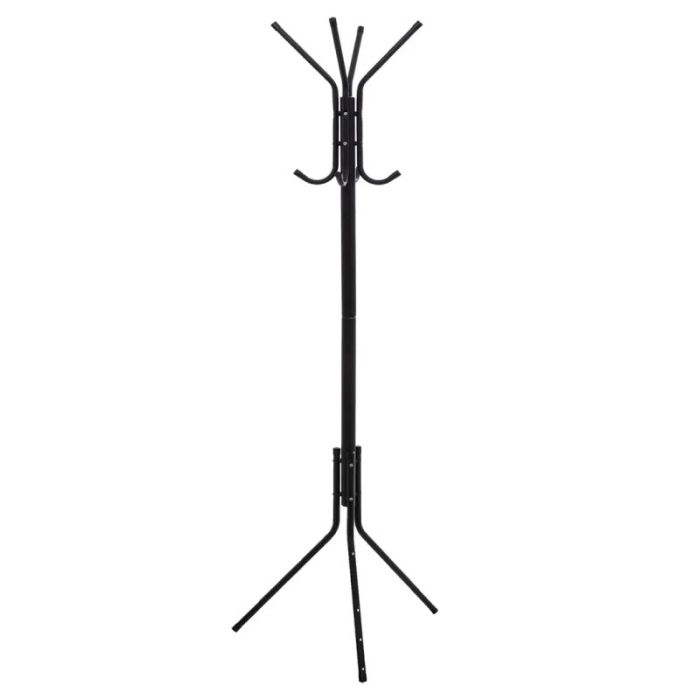 Five 48x172cm Black Metal Coat Stand