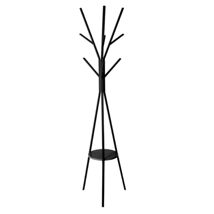 Five 42x42x180cm Black Metal Coat Stand