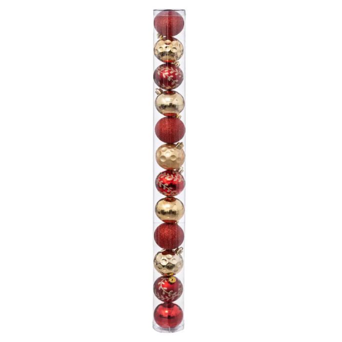 Atmosphera Evening Christmas Baubles Gold Red 12pcs