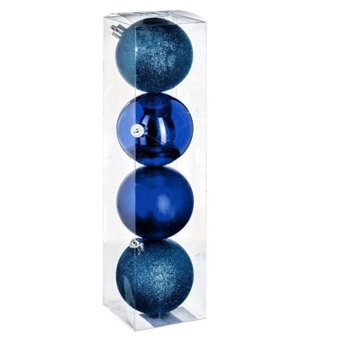 Atmosphera JJ Christmas Baubles Dark Blue 4pcs