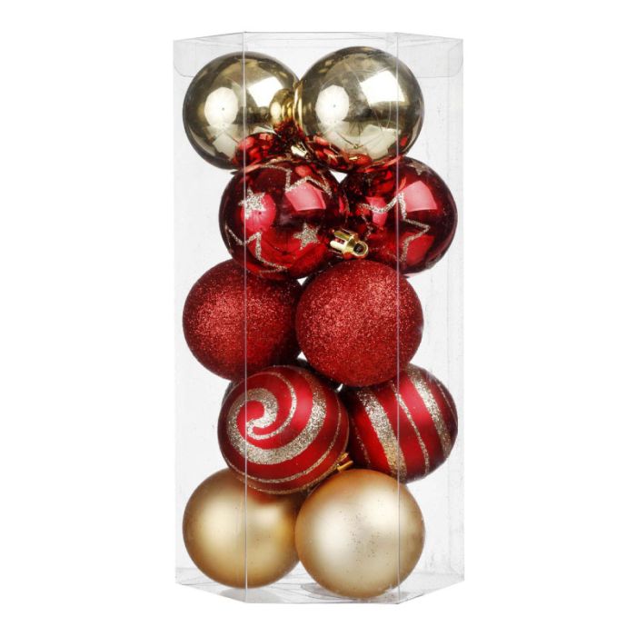 Atmosphera JJ Christmas Baubles Red Gold 15pcs