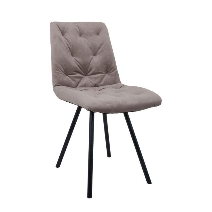 Fy 093-124-134 Velvet Brown Black Metal Indoor Dining Chair