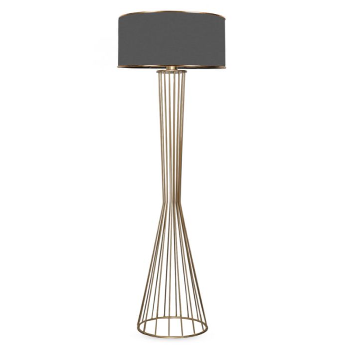 Home HM7580.01 Gold Dark Grey Floor Light