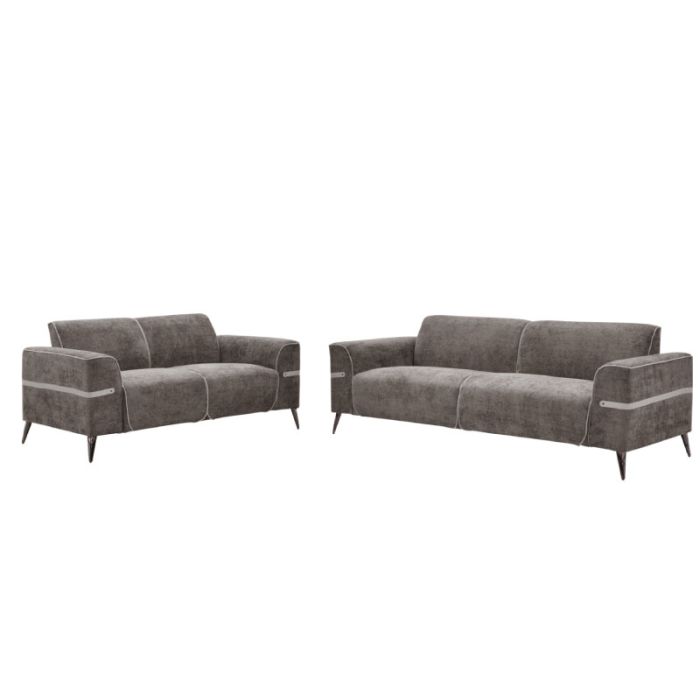 Ferin HM6070.02 Grey Dark Brown  3+2 Indoor Sofa Set