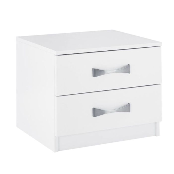 Home White Silver 48x40.5x41.5cm Nightstand