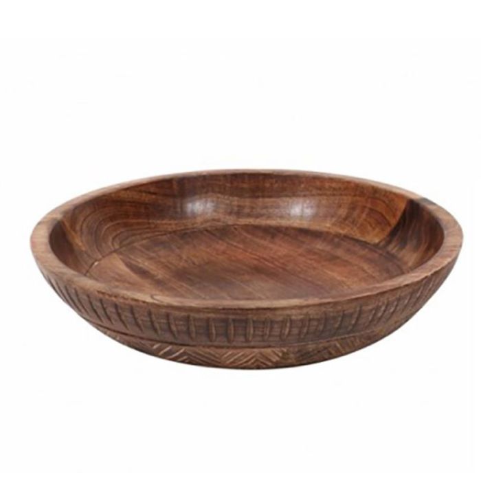 Totec 25x7cm Natural Wood Mango Bowl