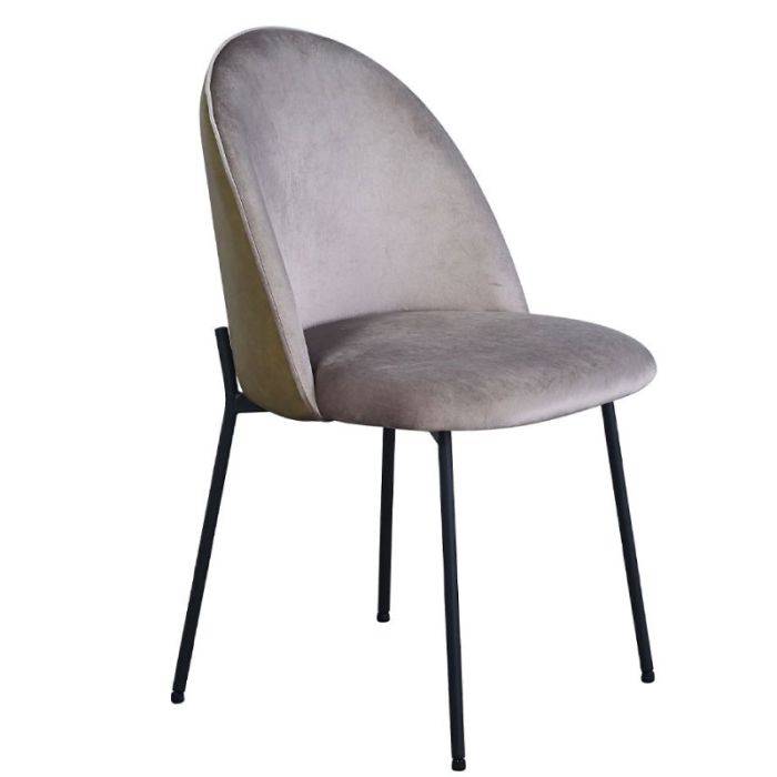 Cosmo 03-1107 Beige Black Metal Indoor Dining Chair