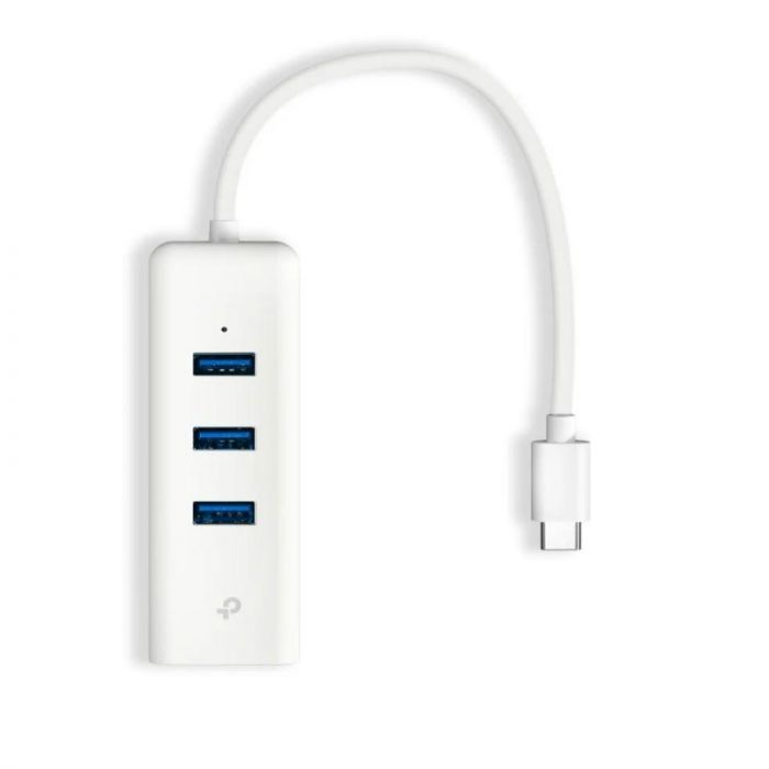 TP-Link UE330C USB 2.0 3 Port Hub with USB-A / Ethernet Connection