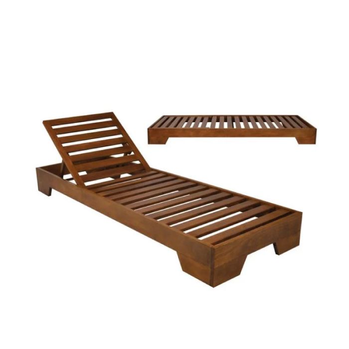 Verano Walnut Beech Adjustable Backrest Sunbed
