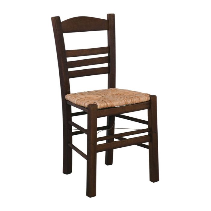 Sifnos E-00003250 Wicker Impregnation Walnut Traditional Indoor Dining Chair