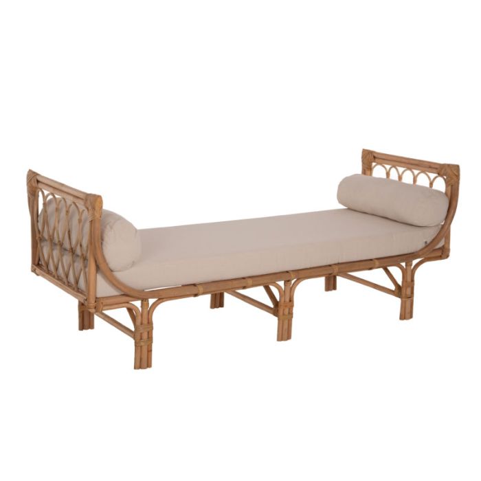 Charmella 2-Seater Natural Rattan Beige Garden Sofa