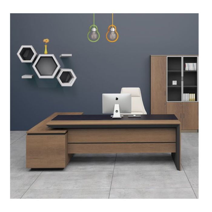 Office Desk Proline EO810.R Wild Oak Black 180x75/160x40cm