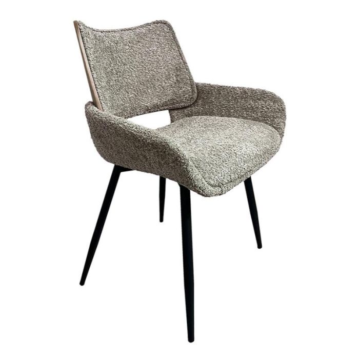 Fyl 392-124-001 Beige Black Metal Indoor Dining Chair