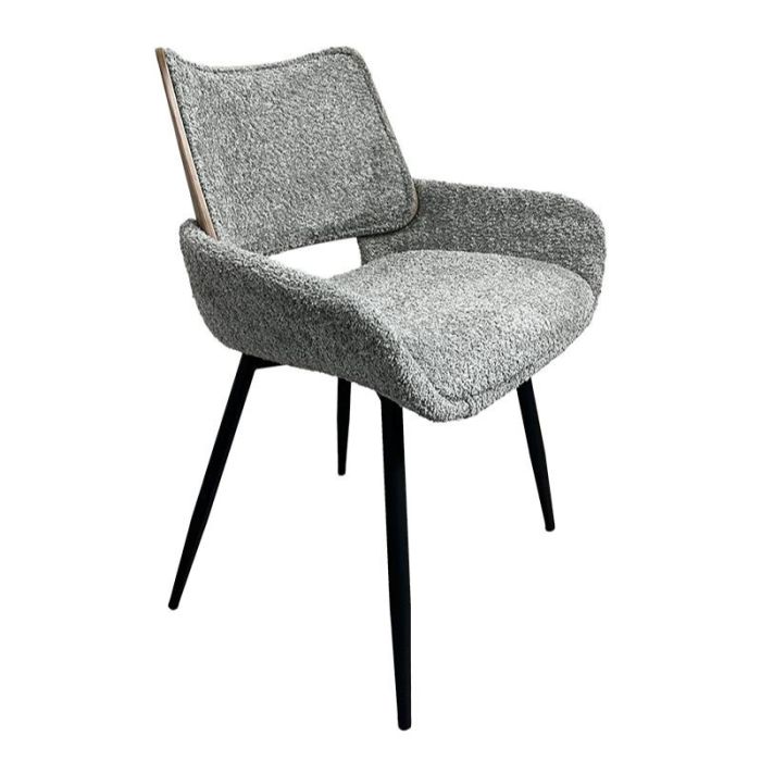 Fyl 392-124-002 Grey Black Metal Indoor Dining Chair