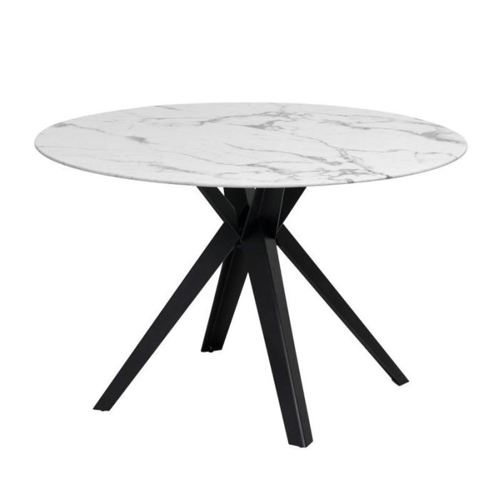 Soltero 606-223-101 White Marble Black Indoor Dining Table