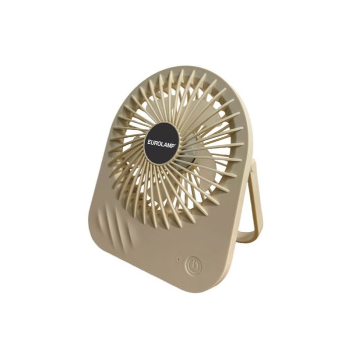 Eurolamp 300-20533 Slim Beige Rechargeable Desk Fan