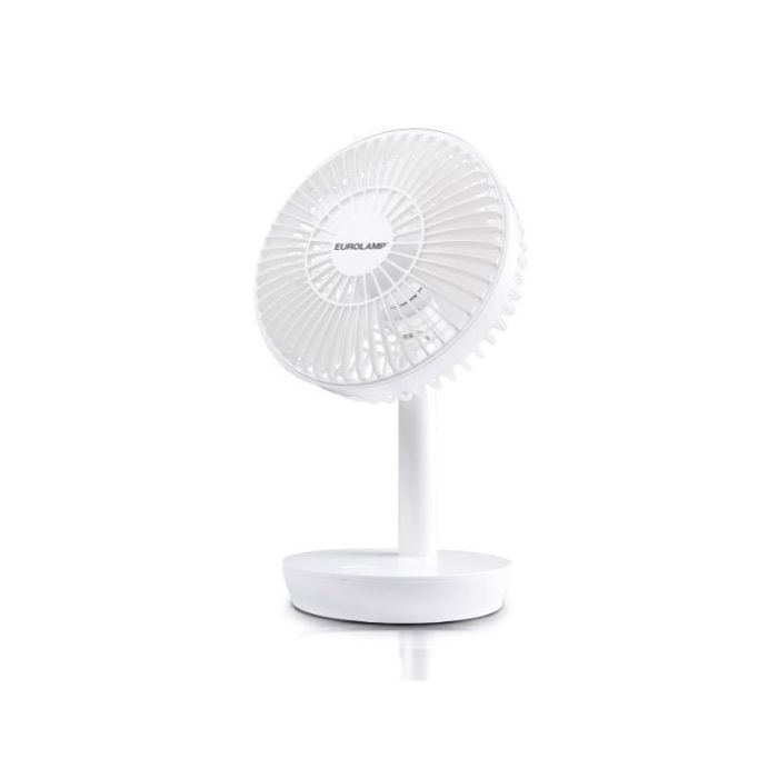 Eurolamp 300-20533 White Rechargeable Desk Fan