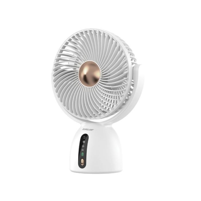 Eurolamp 300-20535 White Rechargeable Desk Fan
