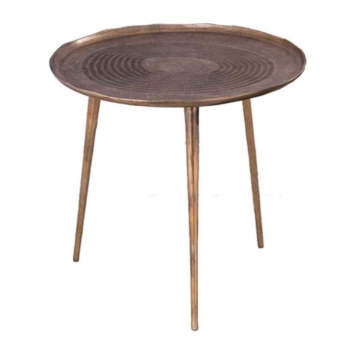 Zen 04-0863 Gold Rough Antique 57x57x56cm Side Table