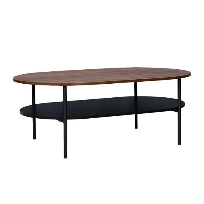Oval 04-0894 Walnut Black 110x70x42cm Coffee Table