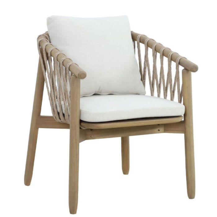 Corda Natural White Garden Armchair