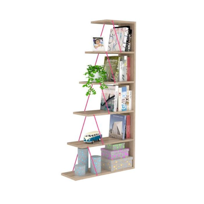 Bookcase Mini Tars HM2241.04 Sonoma Pink 65x22x146cm