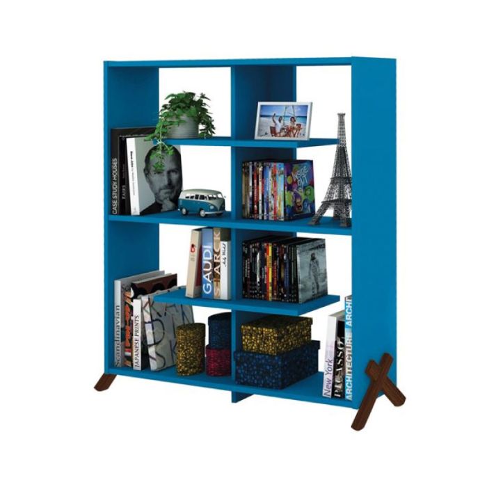 Bookcase Kipp HM2244.25 Blue Walnut 113x28x115cm