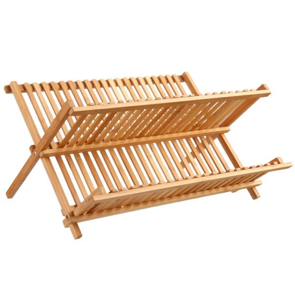 Five 42x33.5x25.5cm Bamboo Dish Drainer Rack