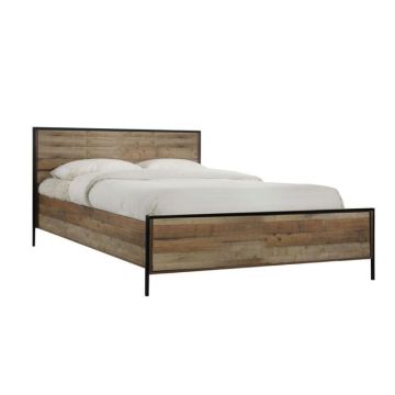 Pallet E-00018550 (E8431) Oak Wood 160X200cm Double Bed