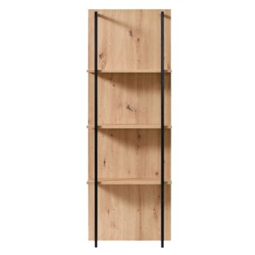 Sardinia Black Artisan Oak 50x29.5x137.5cm 3 Wall Mounted Shelving Unit