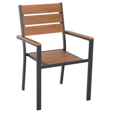 Saga Anthracite Polywood Natural Aluminum Garden Chair