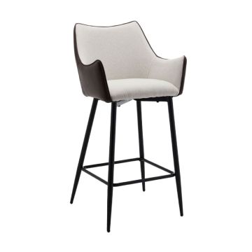 Malone 26-0019 Light Grey Dark Brown Black Stool