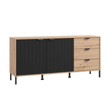 Correze 11013563 Artisan Oak / Black Mat TV Stand