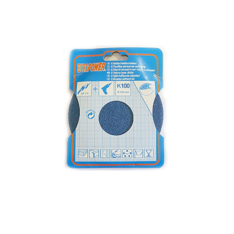 Euro Power 125mm Sanding - Abrasive Disc K100 5pcs