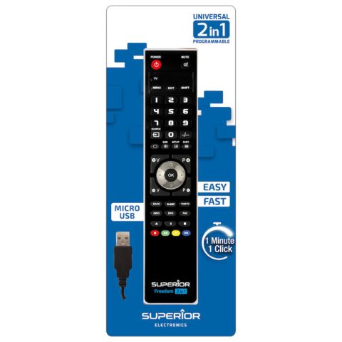 Superior Micro-Usb 2-In-1 Smart Universal TV Remote Control