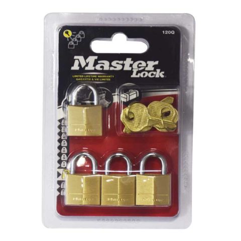 Masterlock Mas.Brass 120EURQ 4pcs Set Standard Padlocks 20mm